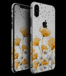 Karamfila Yellow & Gray Floral V1 - iPhone XS MAX, XS/X, 8/8+, 7/7+, 5/5S/SE Skin-Kit (All iPhones Available)