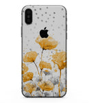 Karamfila Yellow & Gray Floral V1 - iPhone XS MAX, XS/X, 8/8+, 7/7+, 5/5S/SE Skin-Kit (All iPhones Available)