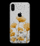 Karamfila Yellow & Gray Floral V1 - iPhone XS MAX, XS/X, 8/8+, 7/7+, 5/5S/SE Skin-Kit (All iPhones Available)