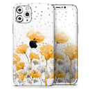Karamfila Yellow & Gray Floral V1  - Protective Skin Wrap & Decal – Compatible with iPhone SE to iPhone 17 Pro Max (All Models)