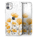 Karamfila Yellow & Gray Floral V1  - Protective Skin Wrap & Decal – Compatible with iPhone SE to iPhone 17 Pro Max (All Models)