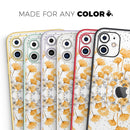 Karamfila Yellow & Gray Floral V2  - Protective Skin Wrap & Decal – Compatible with iPhone SE to iPhone 17 Pro Max (All Models)