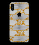 Karamfila Yellow & Gray Floral V4 - iPhone XS MAX, XS/X, 8/8+, 7/7+, 5/5S/SE Skin-Kit (All iPhones Available)