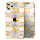 Karamfila Yellow & Gray Floral V4  - Protective Skin Wrap & Decal – Compatible with iPhone SE to iPhone 17 Pro Max (All Models)