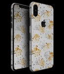 Karamfila Yellow & Gray Floral V5 - iPhone XS MAX, XS/X, 8/8+, 7/7+, 5/5S/SE Skin-Kit (All iPhones Available)