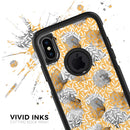Karamfila Yellow & Gray Floral V6 - Skin Kit for the iPhone OtterBox Cases