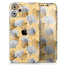 Karamfila Yellow & Gray Floral V6  - Protective Skin Wrap & Decal – Compatible with iPhone SE to iPhone 17 Pro Max (All Models)