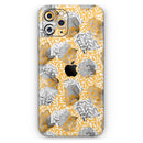 Karamfila Yellow & Gray Floral V6  - Protective Skin Wrap & Decal – Compatible with iPhone SE to iPhone 17 Pro Max (All Models)