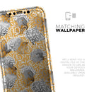 Karamfila Yellow & Gray Floral V6  - Protective Skin Wrap & Decal – Compatible with iPhone SE to iPhone 17 Pro Max (All Models)