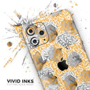Karamfila Yellow & Gray Floral V6  - Protective Skin Wrap & Decal – Compatible with iPhone SE to iPhone 17 Pro Max (All Models)