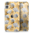 Karamfila Yellow & Gray Floral V6  - Protective Skin Wrap & Decal – Compatible with iPhone SE to iPhone 17 Pro Max (All Models)