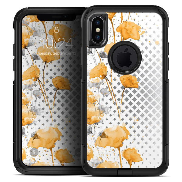 Karamfila Yellow & Gray Floral V8 - Skin Kit for the iPhone OtterBox Cases