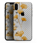 Karamfila Yellow & Gray Floral V8 - iPhone XS MAX, XS/X, 8/8+, 7/7+, 5/5S/SE Skin-Kit (All iPhones Available)