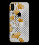 Karamfila Yellow & Gray Floral V8 - iPhone XS MAX, XS/X, 8/8+, 7/7+, 5/5S/SE Skin-Kit (All iPhones Available)