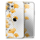 Karamfila Yellow & Gray Floral V8  - Protective Skin Wrap & Decal – Compatible with iPhone SE to iPhone 17 Pro Max (All Models)