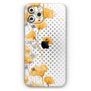 Karamfila Yellow & Gray Floral V8  - Protective Skin Wrap & Decal – Compatible with iPhone SE to iPhone 17 Pro Max (All Models)