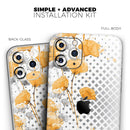 Karamfila Yellow & Gray Floral V8  - Protective Skin Wrap & Decal – Compatible with iPhone SE to iPhone 17 Pro Max (All Models)