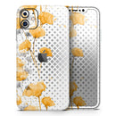 Karamfila Yellow & Gray Floral V8  - Protective Skin Wrap & Decal – Compatible with iPhone SE to iPhone 17 Pro Max (All Models)