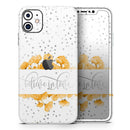 Karamfila Yellow & Gray Floral V9  - Protective Skin Wrap & Decal – Compatible with iPhone SE to iPhone 17 Pro Max (All Models)