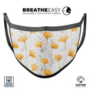 Karamfila Yellow & Gray Floral V10 - Made in USA Mouth Cover Unisex Anti-Dust Cotton Blend Reusable & Washable Face Mask with Adjustable Sizing for Adult or Child