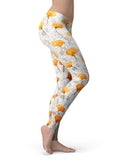 Karamfila Yellow & Gray Floral V10 - All Over Print Womens Leggings / Yoga or Workout Pants