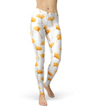 Karamfila Yellow & Gray Floral V10 - All Over Print Womens Leggings / Yoga or Workout Pants