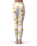 Karamfila Yellow & Gray Floral V10 - All Over Print Womens Leggings / Yoga or Workout Pants