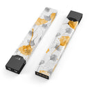 Karamfila Yellow & Gray Floral V11 - Premium Decal Protective Skin-Wrap Sticker compatible with the Juul Labs vaping device
