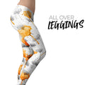 Karamfila Yellow & Gray Floral V11 - All Over Print Womens Leggings / Yoga or Workout Pants