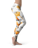 Karamfila Yellow & Gray Floral V11 - All Over Print Womens Leggings / Yoga or Workout Pants