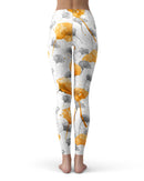 Karamfila Yellow & Gray Floral V11 - All Over Print Womens Leggings / Yoga or Workout Pants