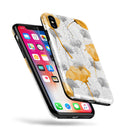 Karamfila Yellow & Gray Floral V11 - iPhone X Swappable Hybrid Case