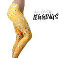 Karamfila Yellow & Gray Floral V12 - All Over Print Womens Leggings / Yoga or Workout Pants