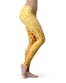 Karamfila Yellow & Gray Floral V12 - All Over Print Womens Leggings / Yoga or Workout Pants