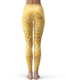 Karamfila Yellow & Gray Floral V12 - All Over Print Womens Leggings / Yoga or Workout Pants
