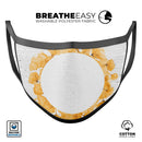 Karamfila Yellow & Gray Floral V13 - Made in USA Mouth Cover Unisex Anti-Dust Cotton Blend Reusable & Washable Face Mask with Adjustable Sizing for Adult or Child