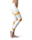 Karamfila Yellow & Gray Floral V13 - All Over Print Womens Leggings / Yoga or Workout Pants