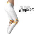 Karamfila Yellow & Gray Floral V14 - All Over Print Womens Leggings / Yoga or Workout Pants
