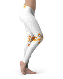 Karamfila Yellow & Gray Floral V14 - All Over Print Womens Leggings / Yoga or Workout Pants