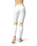 Karamfila Yellow & Gray Floral V14 - All Over Print Womens Leggings / Yoga or Workout Pants