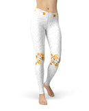 Karamfila Yellow & Gray Floral V14 - All Over Print Womens Leggings / Yoga or Workout Pants