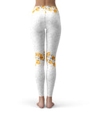 Karamfila Yellow & Gray Floral V14 - All Over Print Womens Leggings / Yoga or Workout Pants