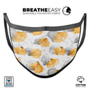 Karamfila Yellow & Gray Floral V15 - Made in USA Mouth Cover Unisex Anti-Dust Cotton Blend Reusable & Washable Face Mask with Adjustable Sizing for Adult or Child