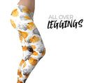 Karamfila Yellow & Gray Floral V15 - All Over Print Womens Leggings / Yoga or Workout Pants