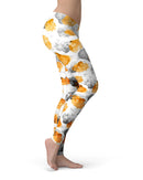 Karamfila Yellow & Gray Floral V15 - All Over Print Womens Leggings / Yoga or Workout Pants
