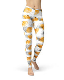 Karamfila Yellow & Gray Floral V15 - All Over Print Womens Leggings / Yoga or Workout Pants