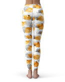 Karamfila Yellow & Gray Floral V15 - All Over Print Womens Leggings / Yoga or Workout Pants