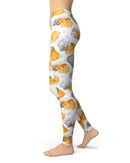 Karamfila Yellow & Gray Floral V15 - All Over Print Womens Leggings / Yoga or Workout Pants