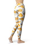 Karamfila Yellow & Gray Floral V15 - All Over Print Womens Leggings / Yoga or Workout Pants