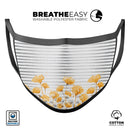 Karamfila Yellow & Gray Floral V16 - Made in USA Mouth Cover Unisex Anti-Dust Cotton Blend Reusable & Washable Face Mask with Adjustable Sizing for Adult or Child